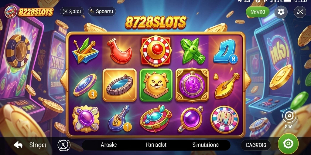 Screenshot utama 8728SLOTS menampilkan gameplay yang seru dan interaktif.
