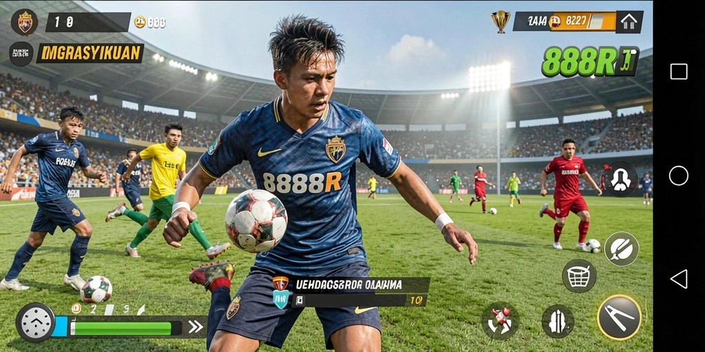 Screenshot permainan 888R menampilkan aksi olahraga yang mendebarkan.