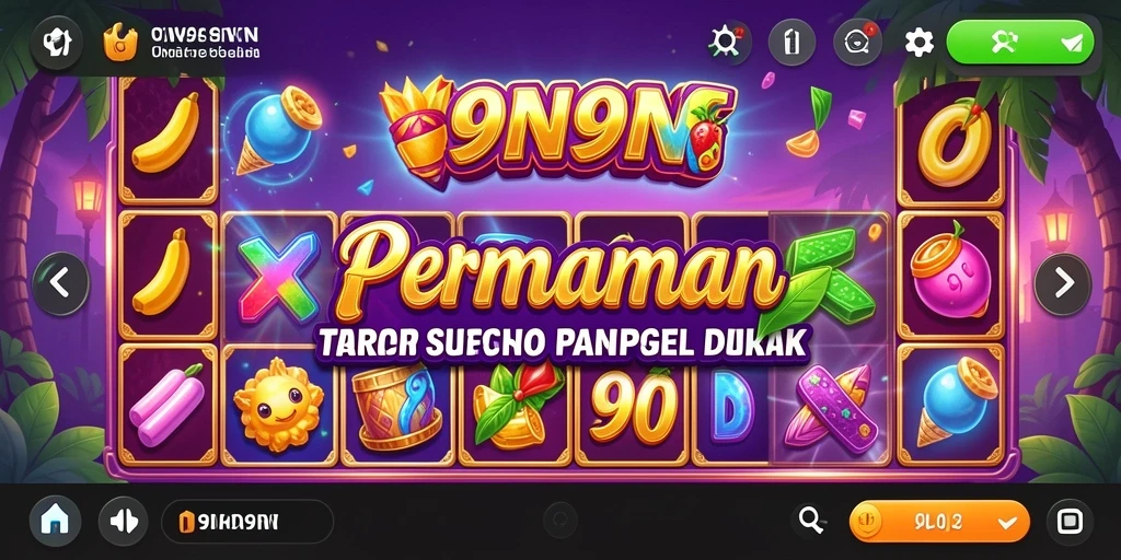 Screenshot gameplay <strong>9N9N</strong> yang menunjukkan gulungan slot dan efek bonus.