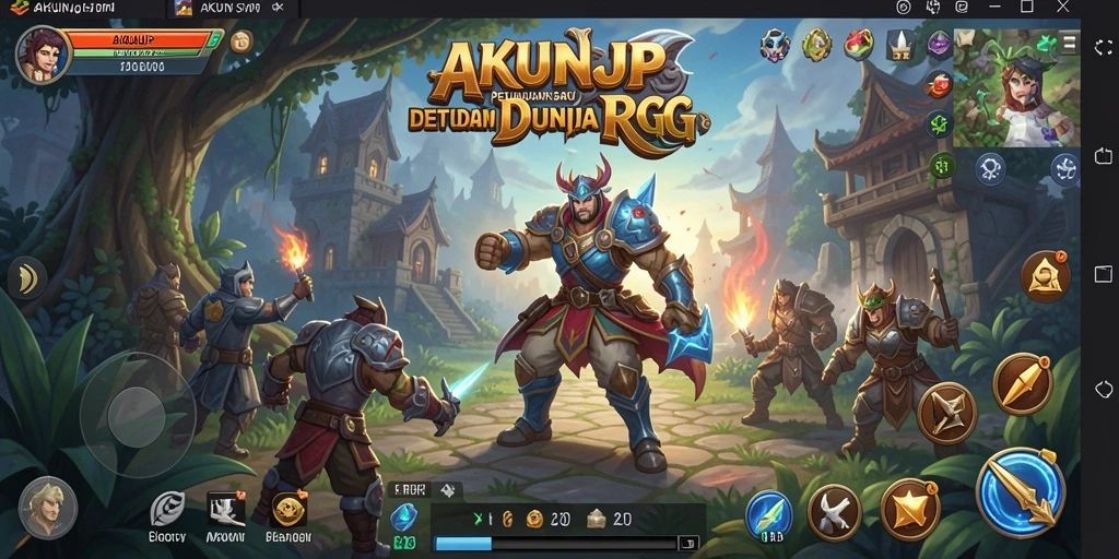 Tangkapan layar gameplay AKUNJP menampilkan aksi seru di dunia RPG.