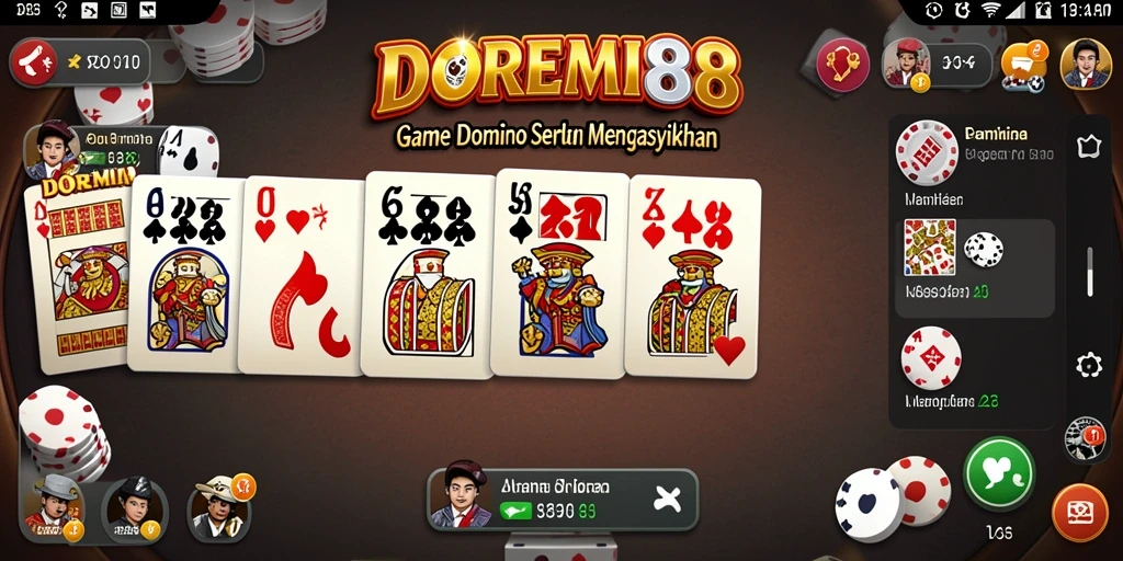 Screenshot gameplay DOREMI88 yang menampilkan pertempuran domino.