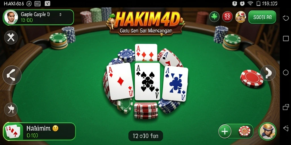 Tampilan gameplay Gaple yang menarik dalam HAKIM4D.