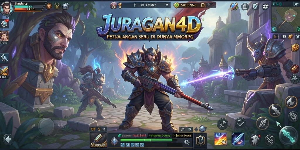 Tampilan utama gameplay JURAGAN4D yang menampilkan aksi seru di dunia MMORPG.