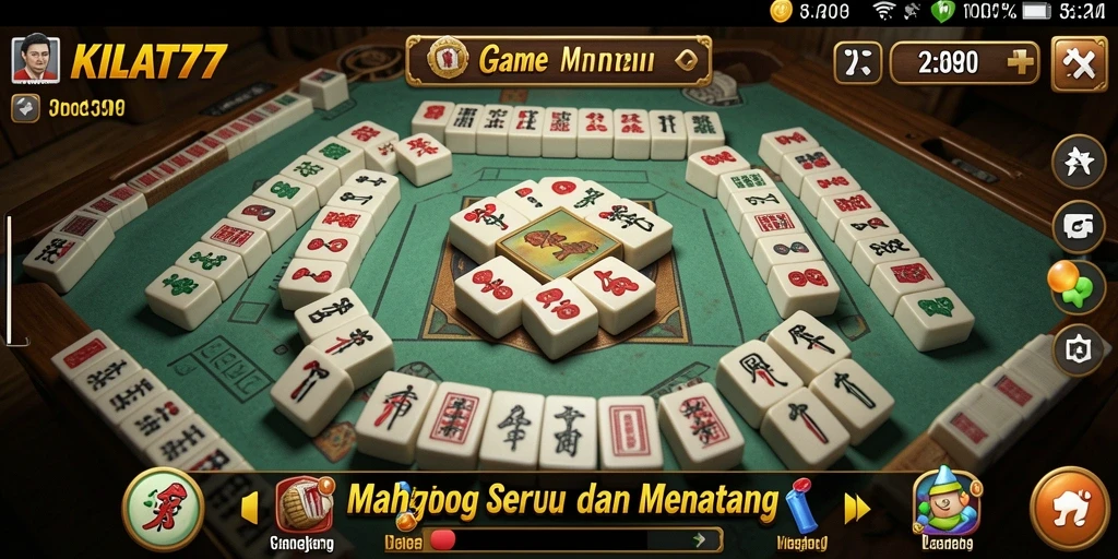 Screenshot gameplay KILAT77 yang menampilkan tantangan Mahjong.