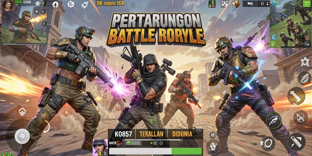 Gameplay mendebarkan dari KO857 dalam pertarungan Battle Royale.
