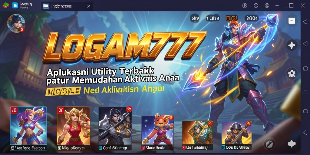 Tampilan utama LOGAM777 dengan fitur-fitur Utility yang inovatif.