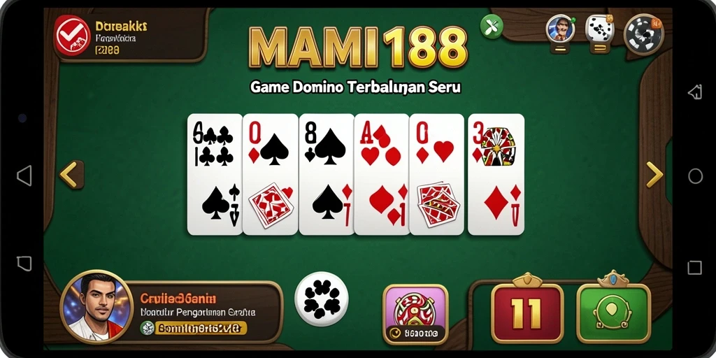 Screenshot MAMI188 menampilkan gameplay seru permainan Domino.