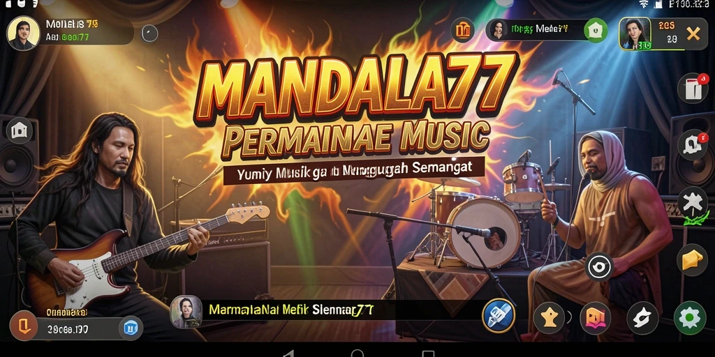 Tampilan gameplay yang menarik dari MANDALA77 saat memainkan lagu.