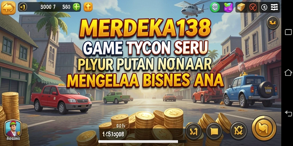 Screenshot gameplay MERDEKA138 menampilkan pengelolaan bisnis yang menegangkan.