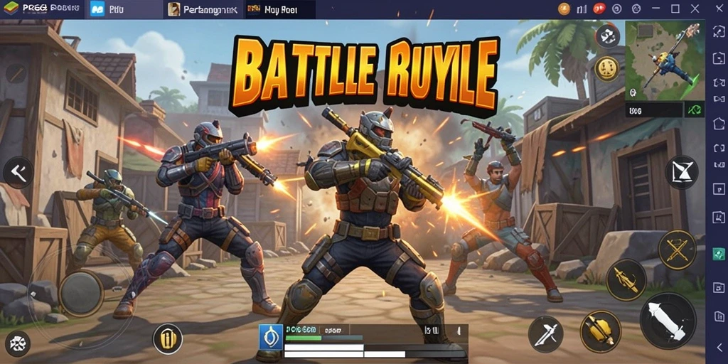 Screenshot gameplay PGG68 menampilkan aksi seru dalam pertarungan Battle Royale.