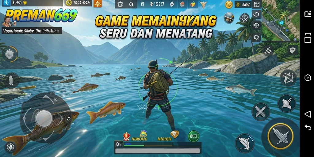 Tangkapan luar biasa dalam gameplay memancing yang seru.
