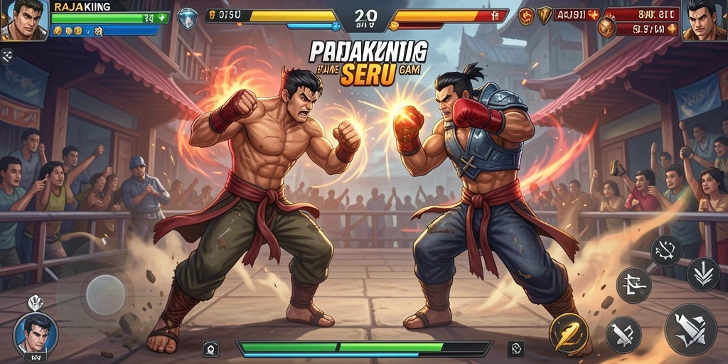 Tampilan gameplay RAJAKING yang penuh aksi