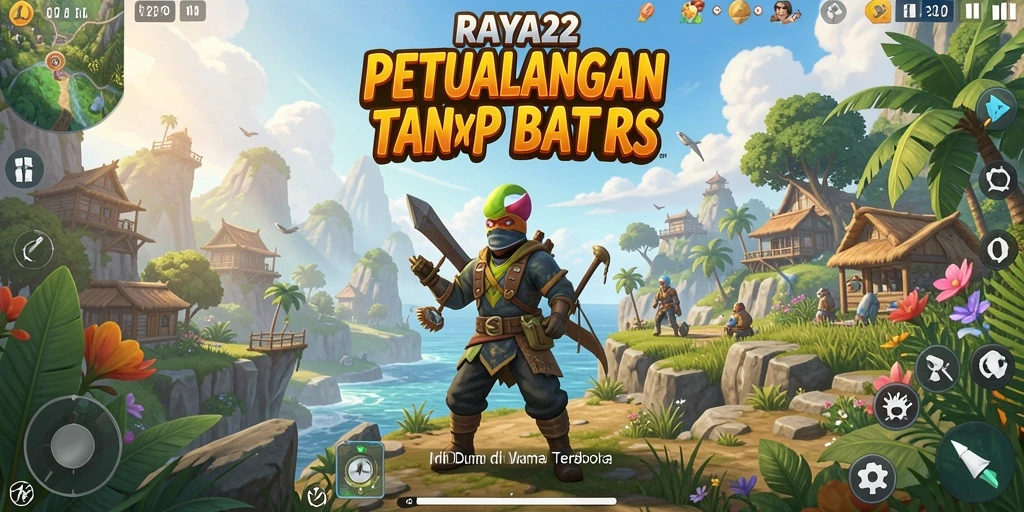 Tampilan epic dari gameplay RAYA22 dalam dunia terbuka.