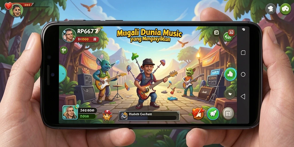 Tampilan menarik dari gameplay musik yang mengasyikkan.
