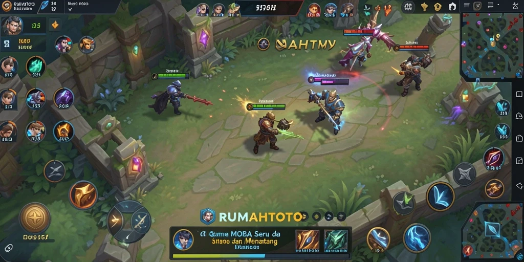 Tampilan gameplay seru RUMAHTOTO dengan pertempuran intens.